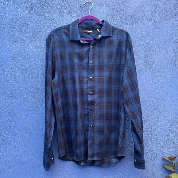 karl lagerfeld paris men's snap front shirt - Picture 1 of 6
